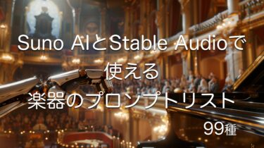 Suno AIやStable Audioを使いこなす！楽器の最強プロンプトリスト99種